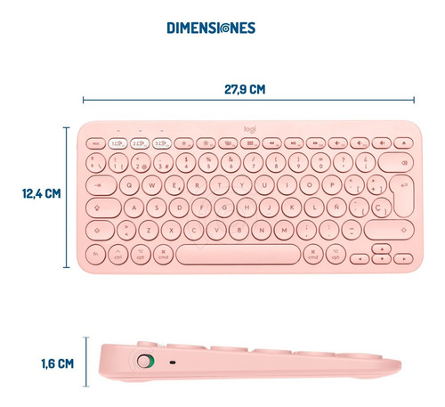 Imagen 5 de 6 de Teclado Bluetooth Logitech K380 Español Para iPad Tablet Mac