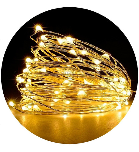 Alambre Luces Led 3 Metros Colores Cable Hilo Tira Exterior Pilas Navidad Pack 10