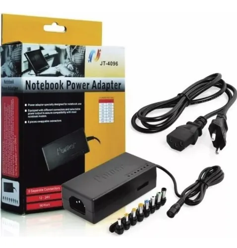 Cargador Portátil Universal 8 Conectores Diferentes Laptop Color Negro