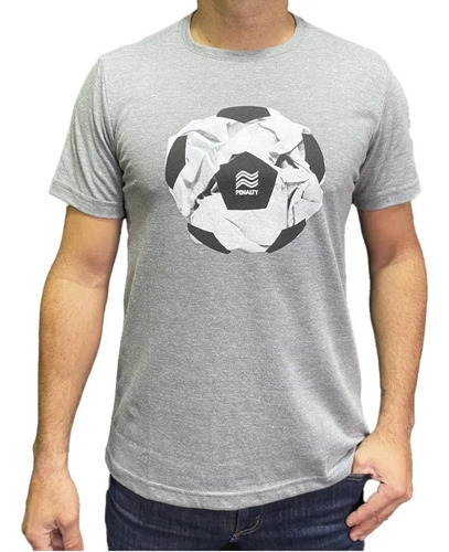 Remera Penalty Pelota Gris Blanco Hombre