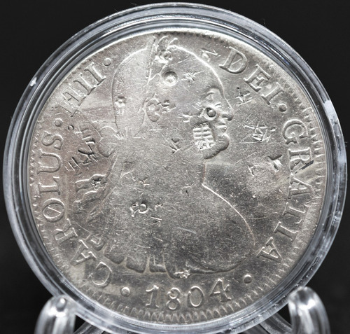 Moneda De Plata 8 Reales 1804 Carlos Iiii Con Chop Marks