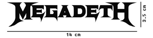 Megadeth Logo Sticker Vinil 2 Piezas Negro $135 Mikegamesmx