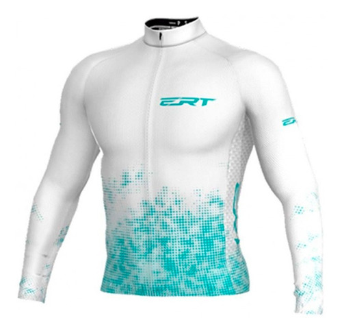 Camisa Manga Longa Ert Classic Purity Branca Verde Ciclismo