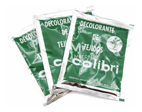 Decolorante De Tejidos X 3 Sobres De 50 G Colibri