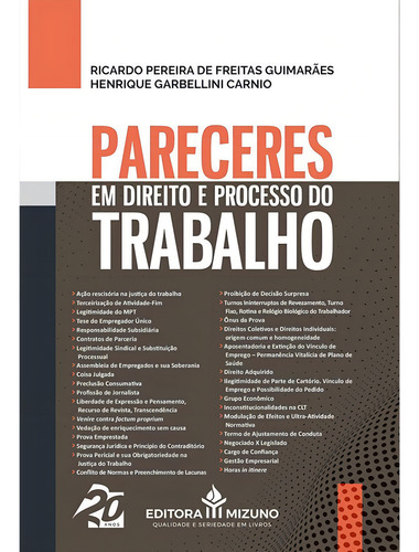Pareceres Em Direito E Processo Do Trabalho