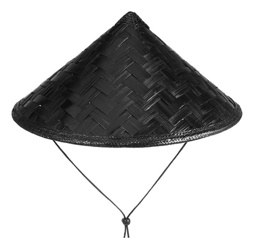 Sombrero De Paja Negro Para Cosplay, Sombrero De Bambú