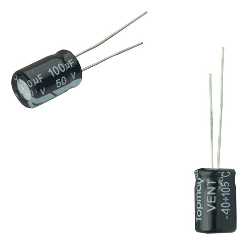 50x Capacitor Eletrolítico 100uf X 50v 105º Kit C/50 Peças - ChipSCE