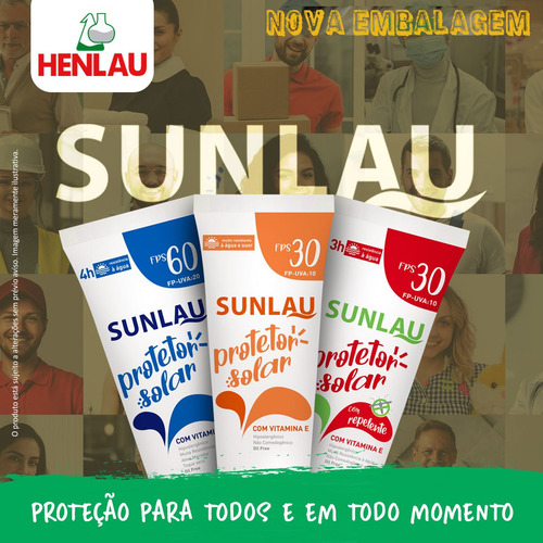 Protetor Solar para Corpo e Rosto FPS 60 Sunlau 120g