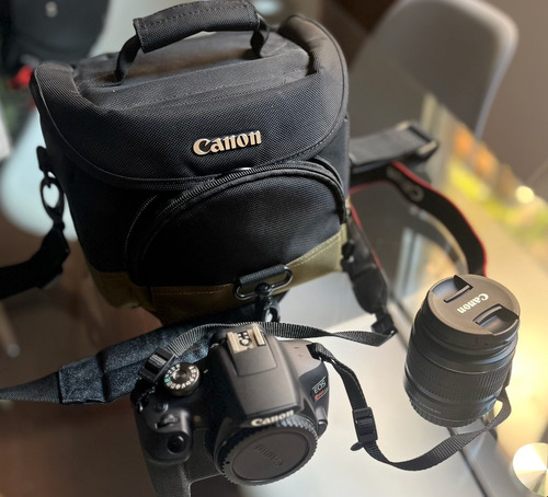 Camara Canon Eos Rebel T7 + Lente Color Negro