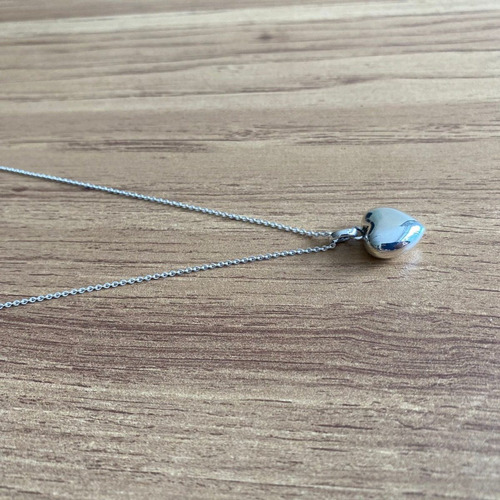 Imagen 4 de 9 de Collar De Plata 925 Dije De Corazón Abombado Mujer Agálea