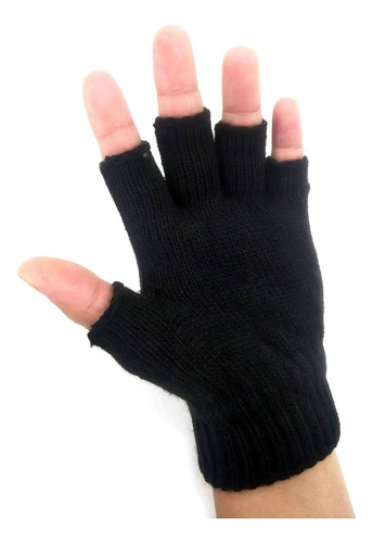 Guante Mágico Dedo Cortado Negro De Lana Unisex