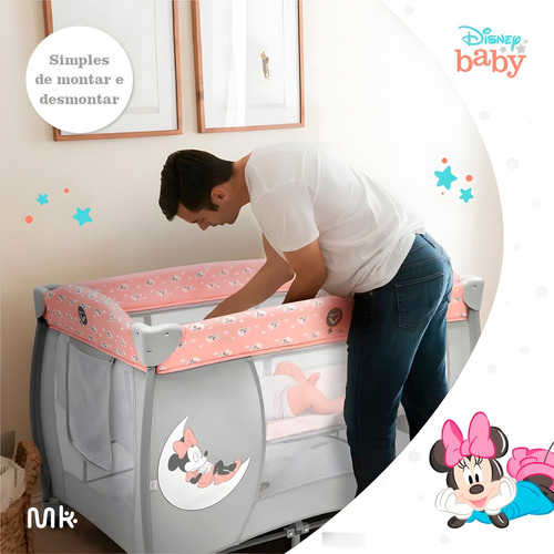 Berço Mickey Milky Way 2 Em 1 Portátil Até 15 Kg - Multikids