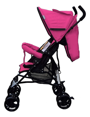 Cochecito paragüitas Mega Baby Jupiter rosa con chasis color negro