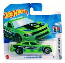 Comprar Auto Hot Wheels 15 Dodge Charger Srt Esc 1\u002F64 Mide 7 Cm Rdf1 Verde Lima Ploteado Policía Num 2