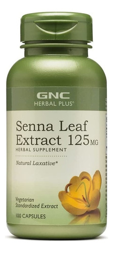 Gnc Herbal Plus Senna Leaf Extract 125 Mg, 100 Capsulas, Un