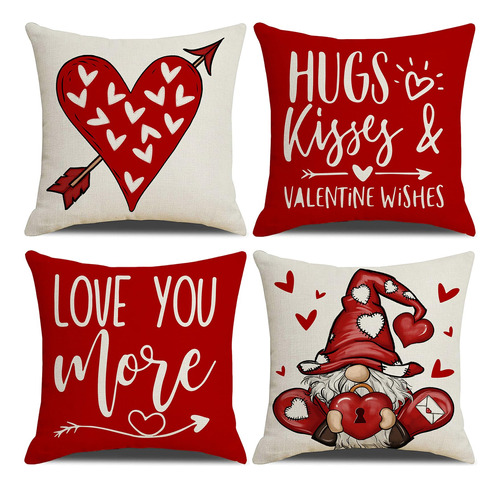 Fundas De Almohada De Corazones De San Valentín 45x45 Cm Dis