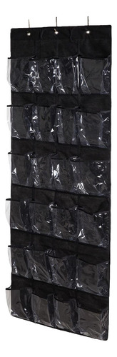 Organizador De Para Colgar Sobre Con 24 Bolsillos Soporte Color Black-for Shoes-b