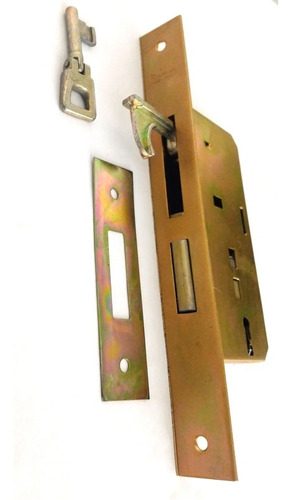 Imagen 2 de 5 de Cerradura Puerta Corrediza Canoa De 25 X 210mm Broceada