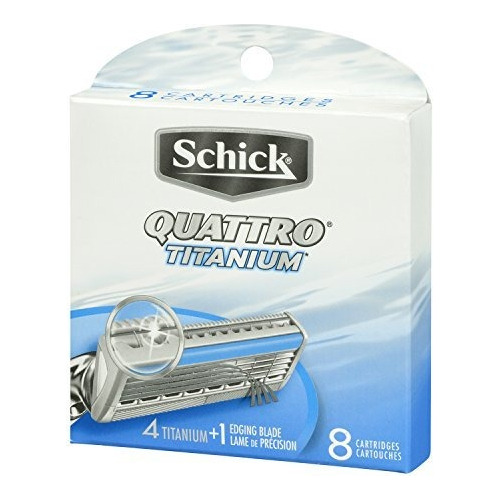 Schick Quattro Titanium Razor Recambios Hoja Hombres - 8 Con