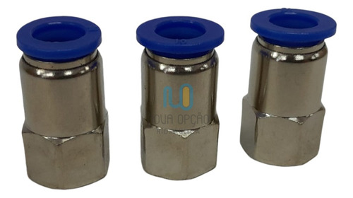 10 Unds Conector Pu Pneumatico Reto 10mm Femea 1/4'' - Bsp
