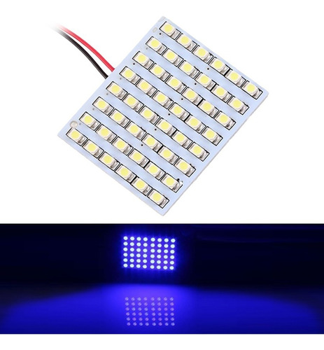 Placa 48 Led Azul Super Branca Pingo Torpedo Porta Mala 12v