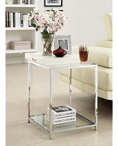 Convenience Concepts Palm Beach End Table Blanco