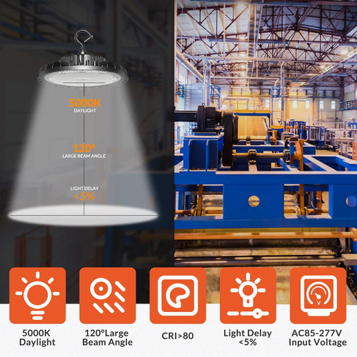 Luz Led De Alta Bahía De 150 W, 21,000 Lm, 5000 K, Luz Diurn