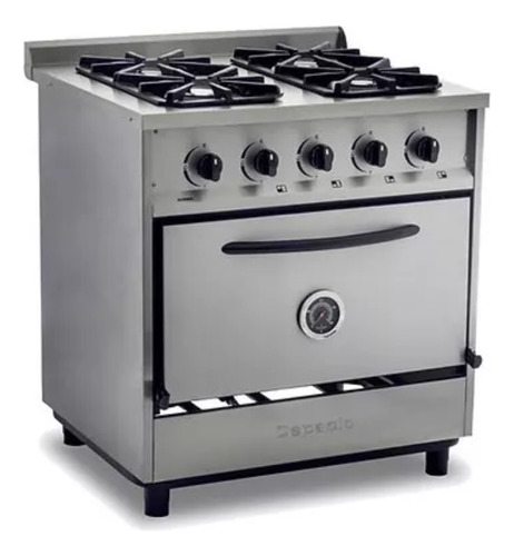 Cocina Pesada Industrial 800 Mm Depaolo 4 Hornallas