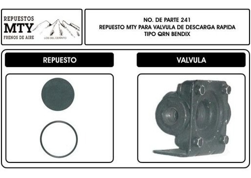 Frenos De Aire Repuesto Mty 241 Válvula Descarga Rápida