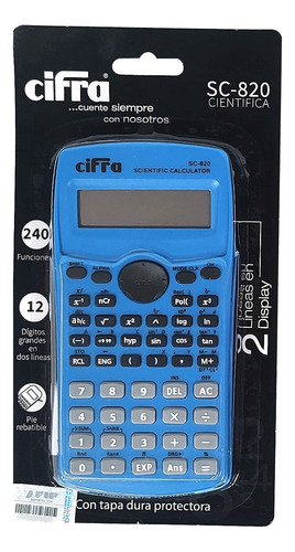 Calculadora Cifra Cientifica Azul Sc-820