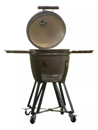 Kamado Ahumador Cerámico Termómetro 56cm Parrilla Inox Rueda