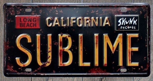 Sublime Grupo Rock Placa Metálica Para Auto Coche Long Beach