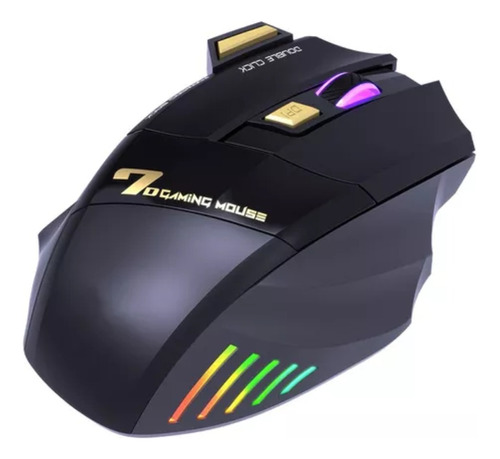 Mouse Gamer 7 Botões Jogos 3200 Dpi Confortável Sem Fio Game