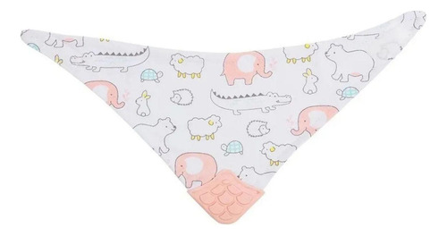 Bandana Baby Com Mordedor Animais Rosa Buba