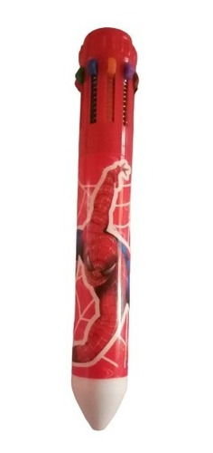 Lápiz Pasta Multicolor Spiderman 10 Diez Colores En Uno