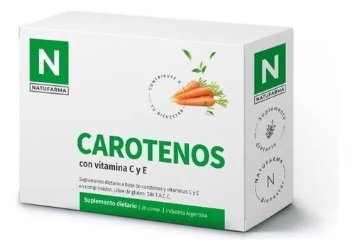 Natufarma Carotenos Vitaminas A, C Y E 30 Comprimidos Sabor S/ Sabor