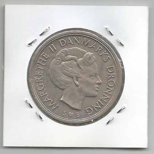 M165 Dinamarca Moneda 5 Krone 1976 Km# 863.1 Margarita 2da