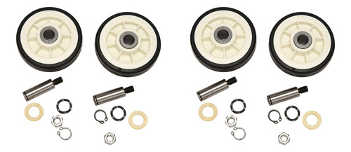 Rodillo Y Eje De Soporte Para Tambor De Secadora De 4 Piezas