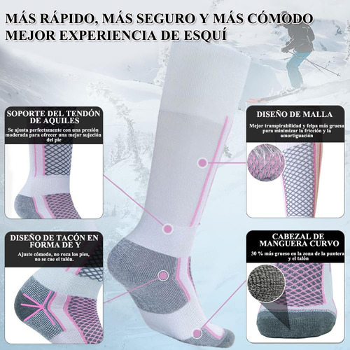 2 Pares Calcetines De Nieve, Alta Elasticidad Y Durabilidad