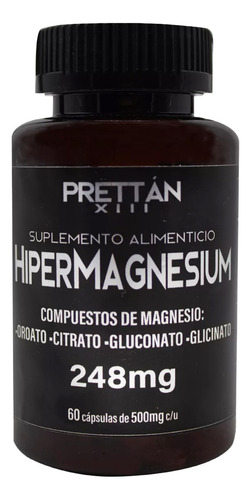 Hipermagnesio Glicinato Citrato Gluconato Prettan 500mg 60c