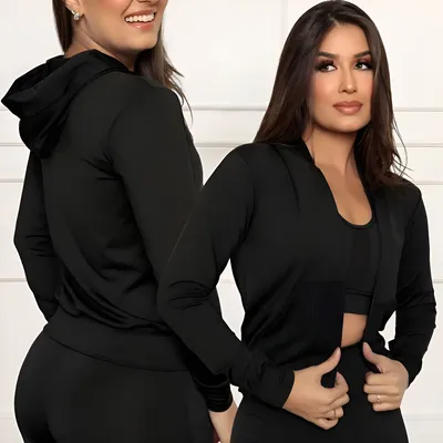 Jaqueta Blusa Casaco Agasalho Feminino Academia Fitness Toca