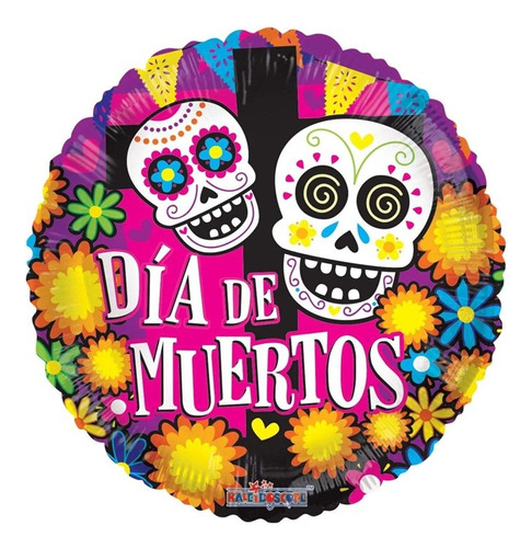 5pz Globo Metálico Dia De Muertos 18in 0hal0