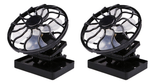 F 2 Piezas Mini Ventilador Solar Clip-on Heladera Al Aire