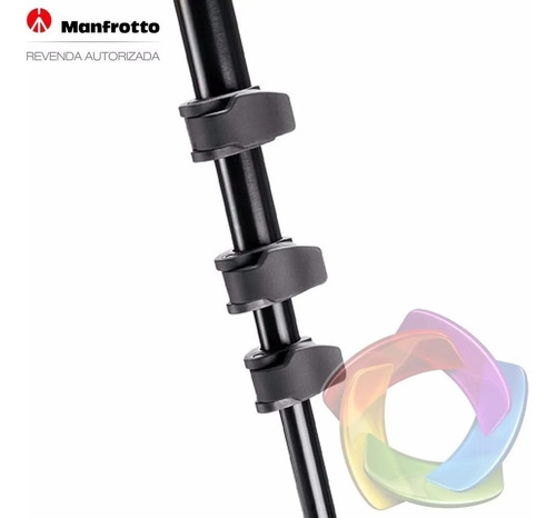 Imagem 5 de 6 de Tripé Manfrotto Compact Light Black Câmera Digital Universal