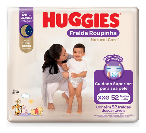 Huggies Natural Care Pants Xxg X 52 Unidades