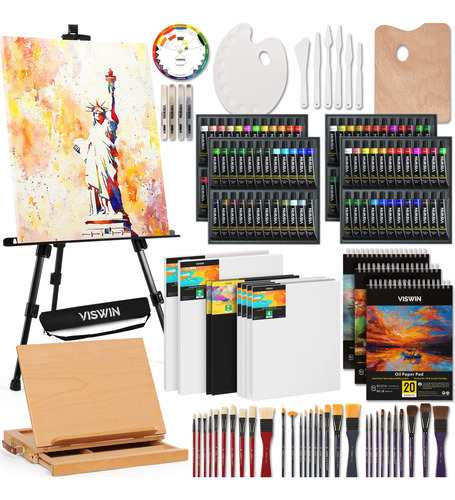 Viswin Kit De Pintura De Lujo De 152 Piezas Con Mesa Y Cabal