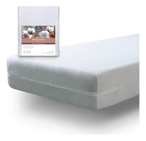 Cuna Funda De Colchón Elástica Con Cremallera Blanco