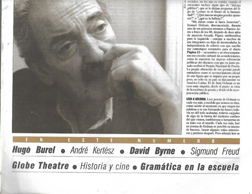 Cultural- Burel- Kertesz- Byrne- Freud- Globe Theatre- Cine