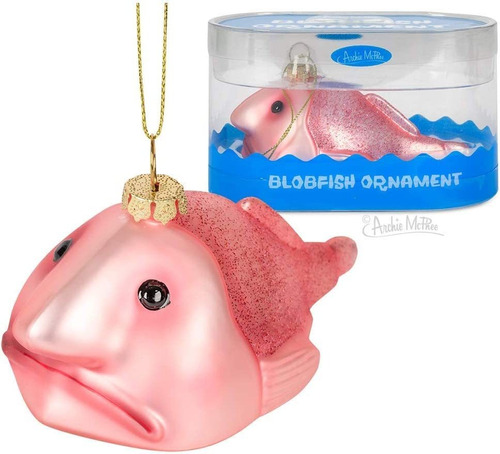 ¡adorno Navideño De Vidrio Soplado Blobfish
