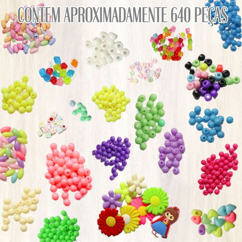 Kit Infantil Diy Fazer Bijuterias Criativas Com Miçangas